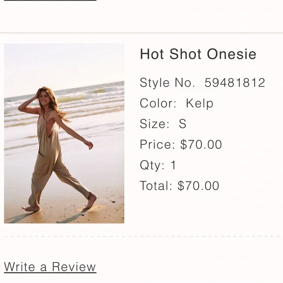 Free people Hot Shot Onesie in the color Kelp - Picture 5 of 5